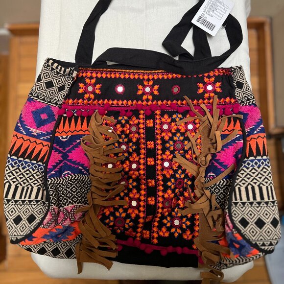 Jasper & Jeera Handbags - NWT Anthropologie x Jasper & Jeera bag Colorful Boho Tote Bag Festival.